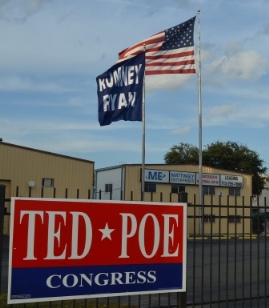 Romney Ryan Flag in Houston Texas