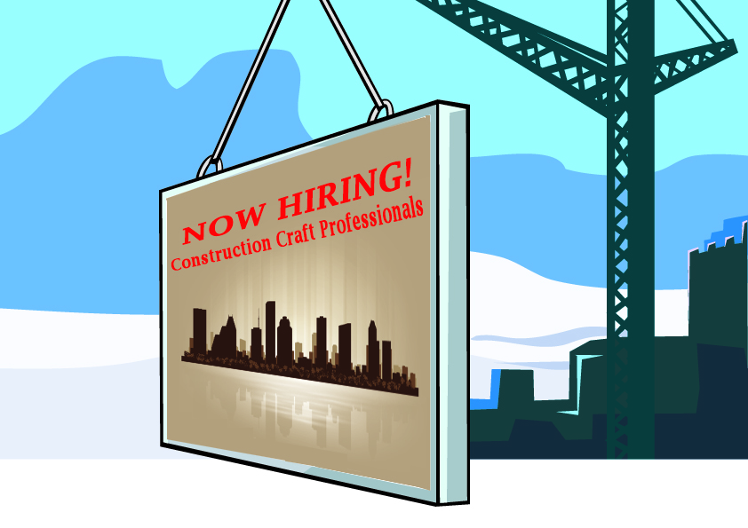 billboard sign need construction workers to hire